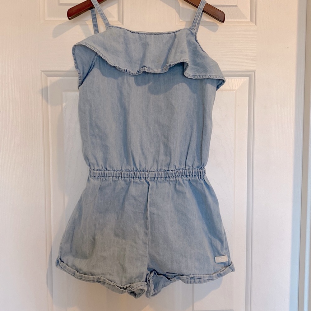 Girls 7 for All Mankind denim rompers, size M